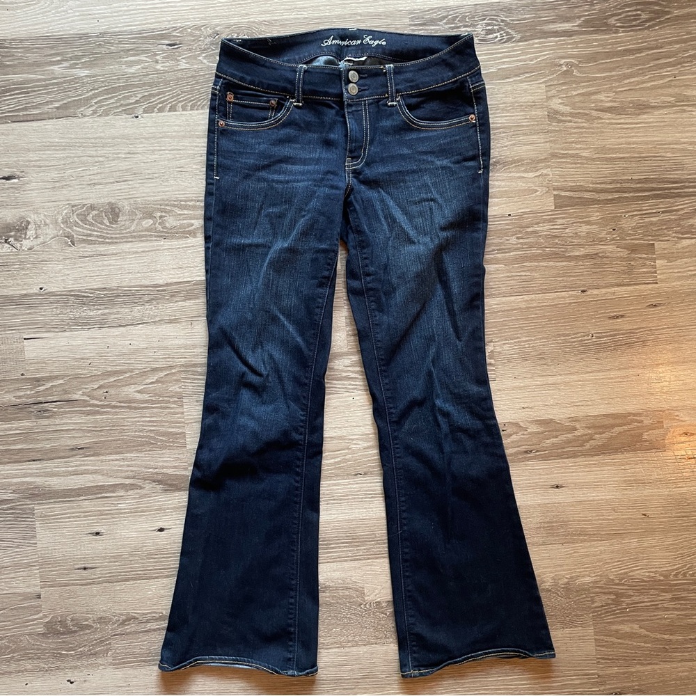 American Eagle Outfitters Artist Super Stretch Indigo Flare Jeans size 8